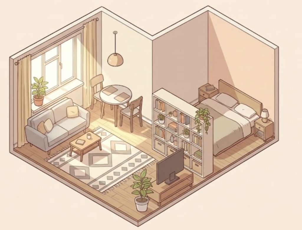 部屋をゾーニングでメリハリをつける